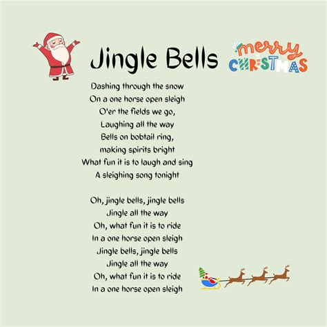 Lyrics For Jingle Bells Printable